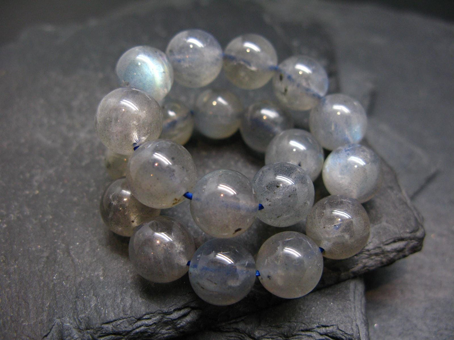 Labradorite Genuine Bracelet ~ 7 Inches ~ 10mm Round Beads