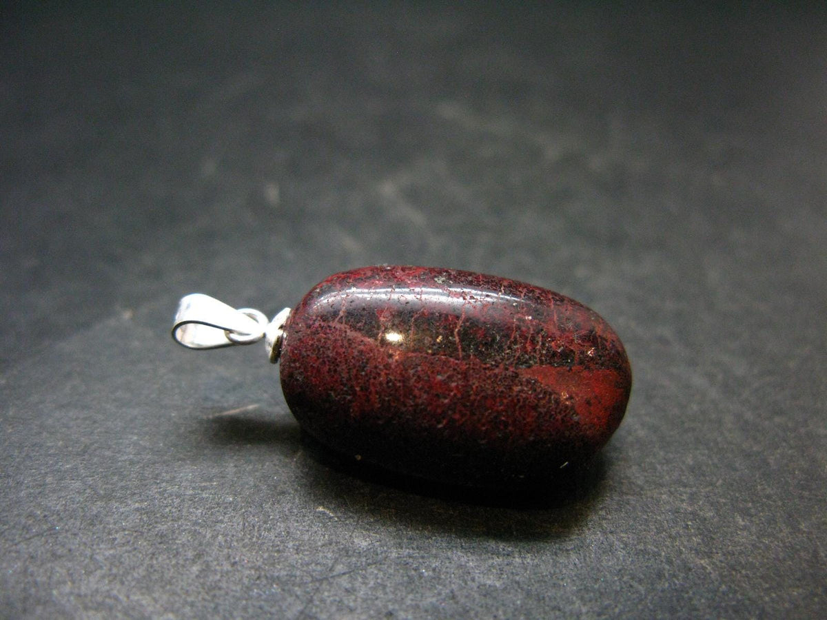 Red Cinnabar Cinabar Tumbled Pendant From Spain - 4.62 Grams - 0.1.2"
