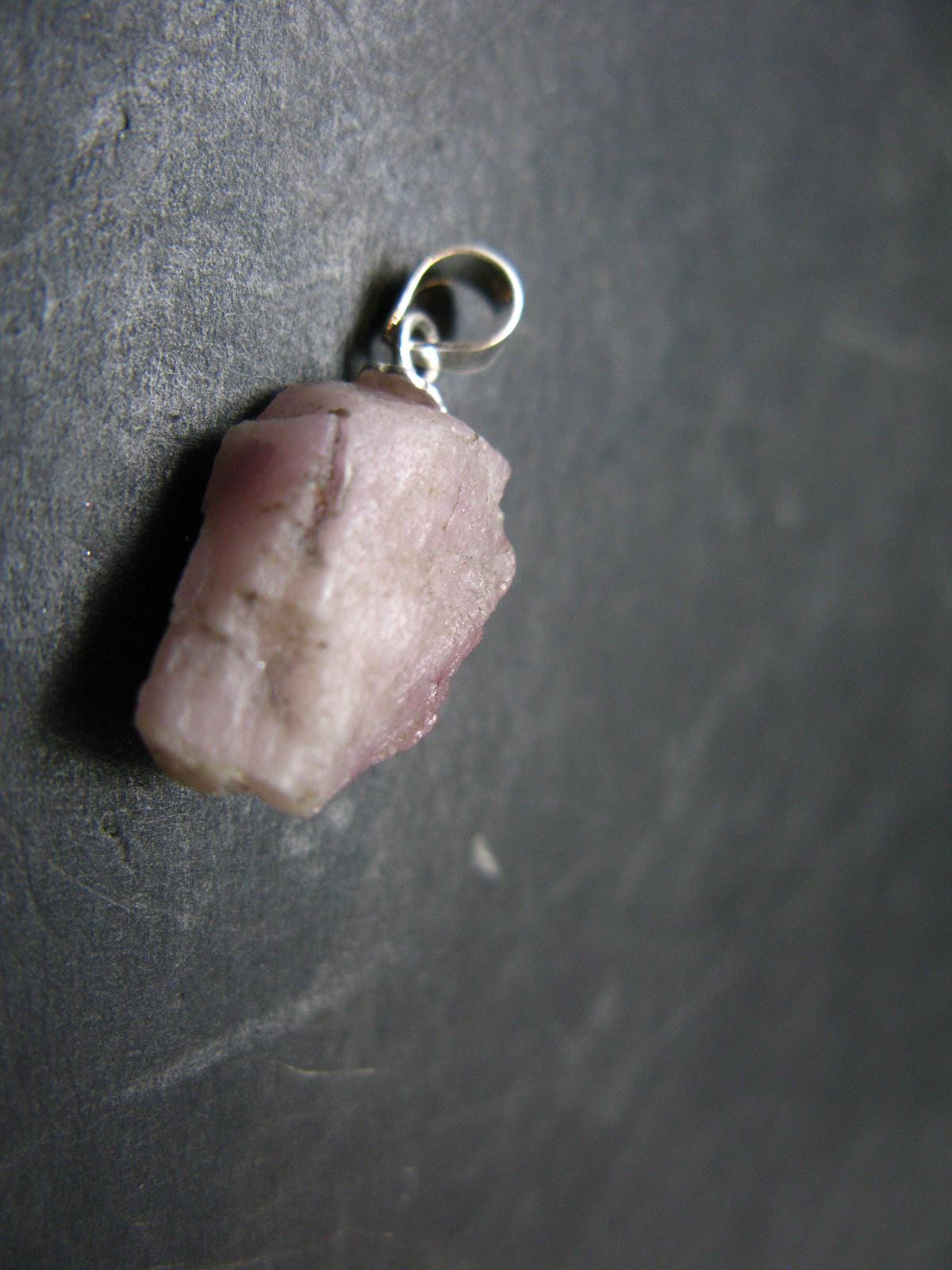 Pink Tanzanite Silver Pendant from Tanzania - 1.75 Grams - 0.8"