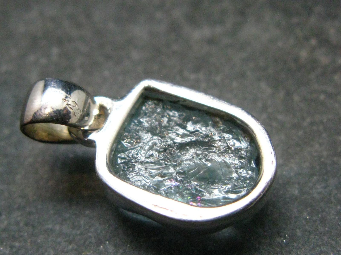 Fantastic Gemmy Aquamarine Crystal Silver Pendant From Brazil - 0.8"