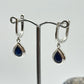 Teardrop Sapphire Sterling Silver Dangle Earrings | September Birthstone
