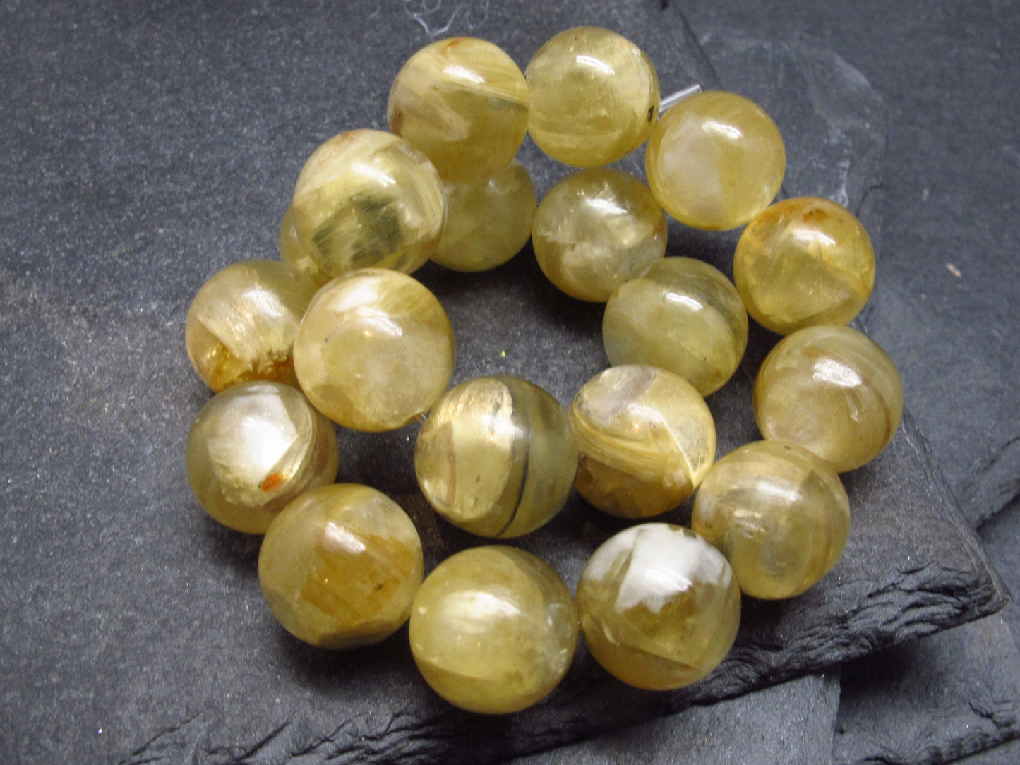 Muscovite Mica Genuine Bracelet ~ 7 Inches ~ 10mm Round Beads
