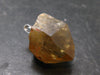 Natural Unheated Citrine Sterling Silver Pendant from Zambia - 1.2" - 8.33 Grams
