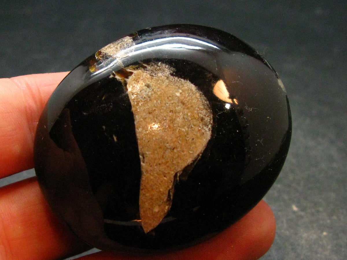 Rare Large Blue Amber Tumbled Piece Fluorescent From Indonesia - 2.1" - 27.43 Grams