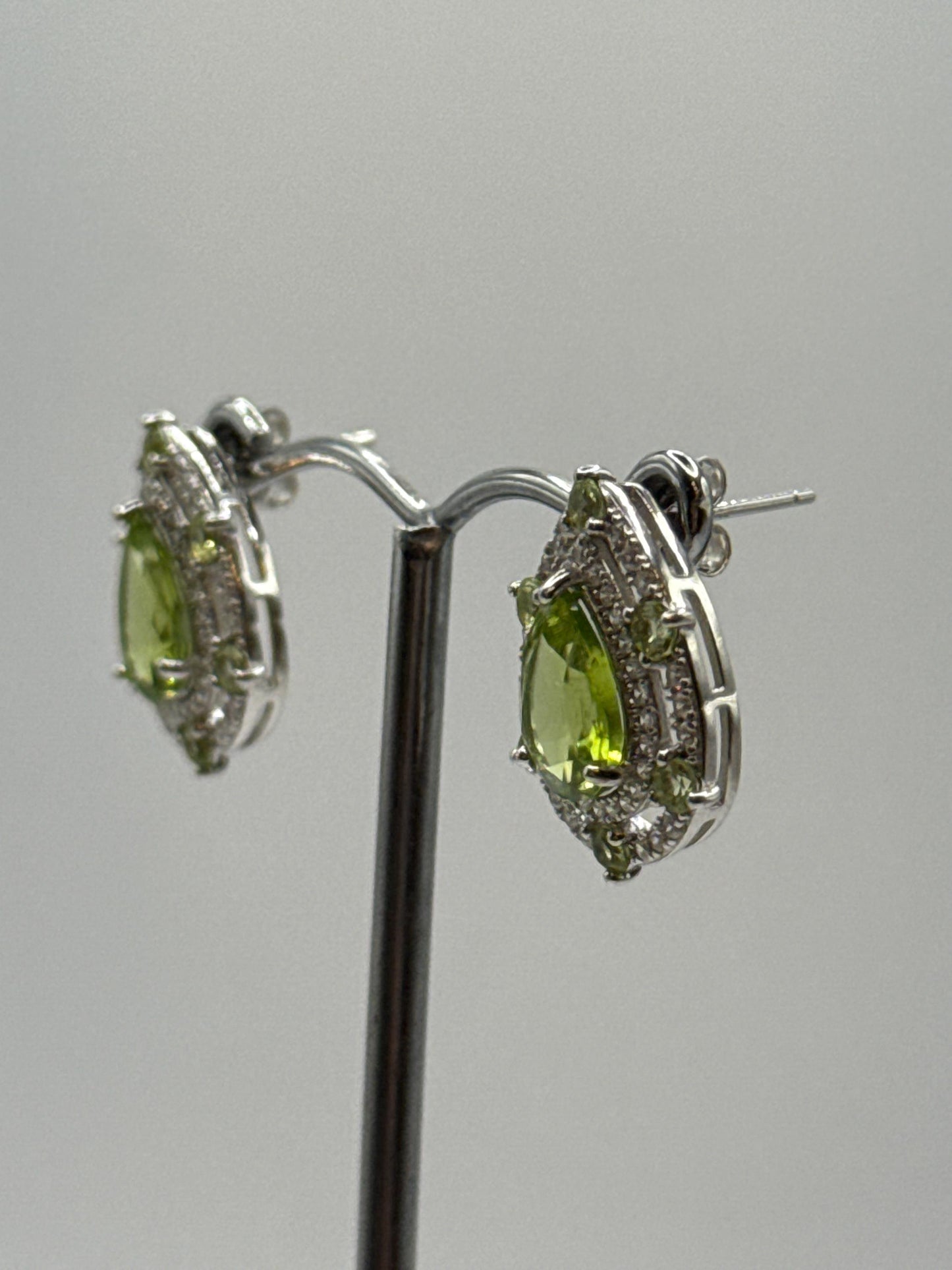 Pear-Cut Peridot Earrings | Sterling Silver August Birthstone Jewelry