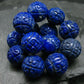 Lapis Lazuli Lazurite Genuine Bracelet ~ 7 Inches ~ 15mm Carved Beads