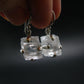 Clear Petalite Crystal Silver Earrings from Brazil - 1.0" - 7.61 Grams