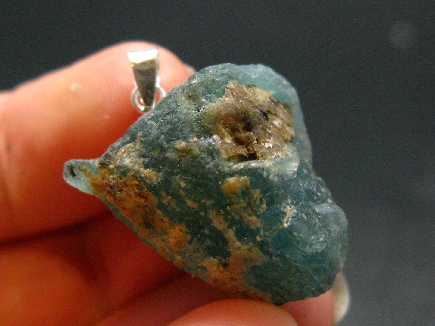 Grandidierite Silver Pendant From Madagascar - 1.1" - 6.09 Grams