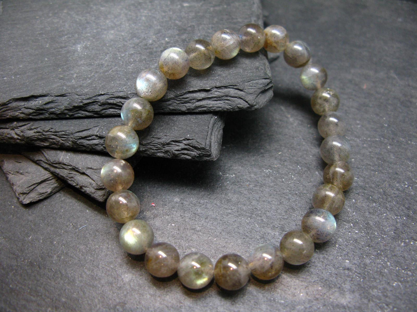 Labradorite Genuine Bracelet ~ 7 Inches ~ 8mm Round Beads