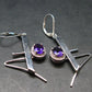 Faceted Natural Amethyst 925 Sterling Silver Earrings - 0.5" - 8.83 Grams