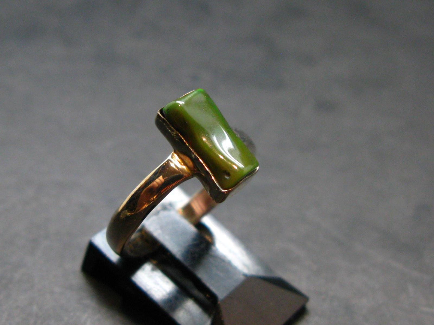 Rare Black Opal Sterling Silver Ring From Australia - Size 6