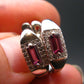 Gem Faceted Purplish Red Garnet Rhodolite Silver Ring With Earrings from Zimbabwe - Size 8 - 6.20 Grams