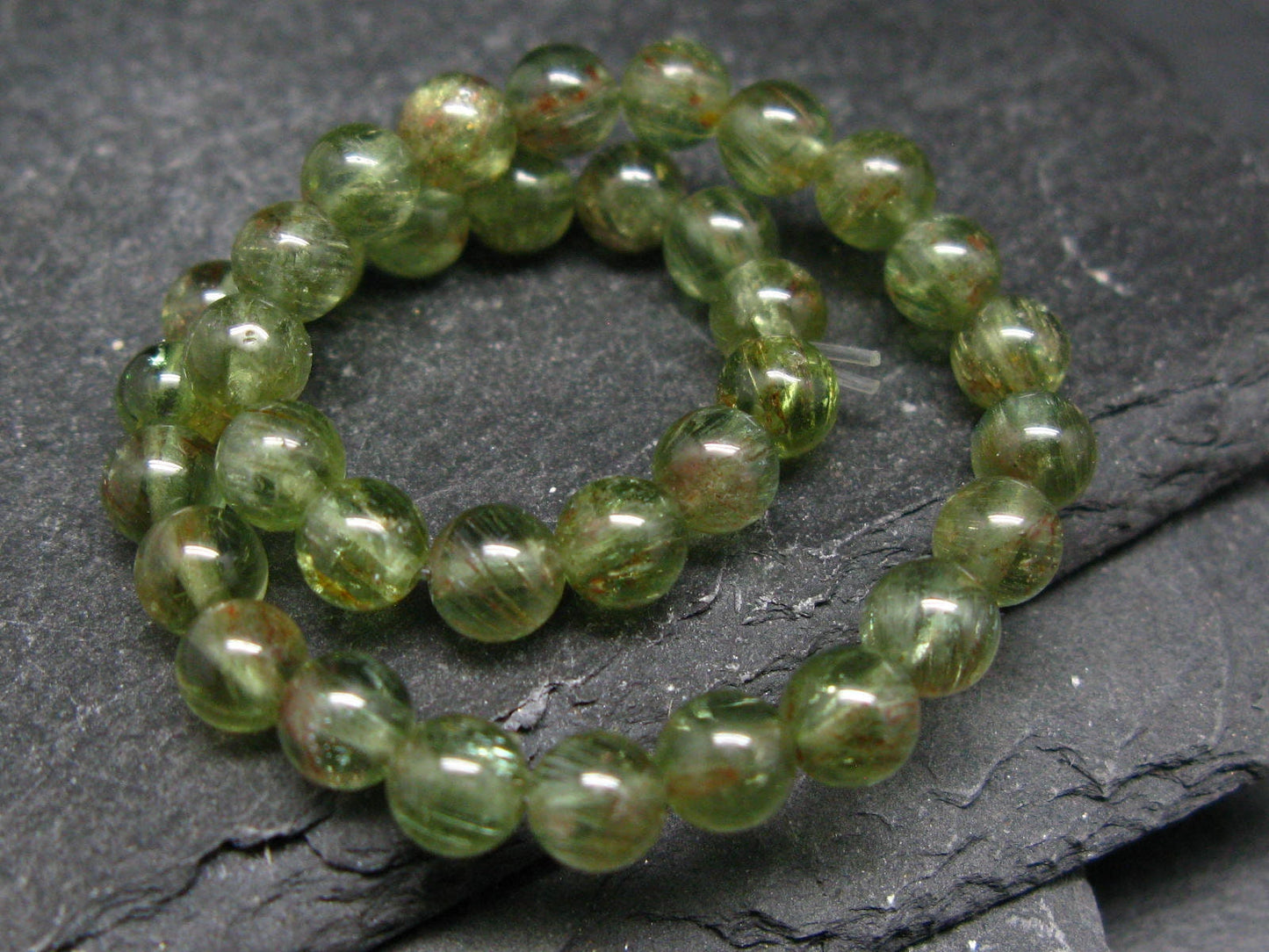 Rare Green Apatite Genuine Bracelet ~ 7 Inches ~ 6mm Round Beads