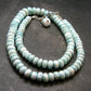 Larimar Necklace Rondelle Beads From Dominican Republic - 17" - 40.37 Grams