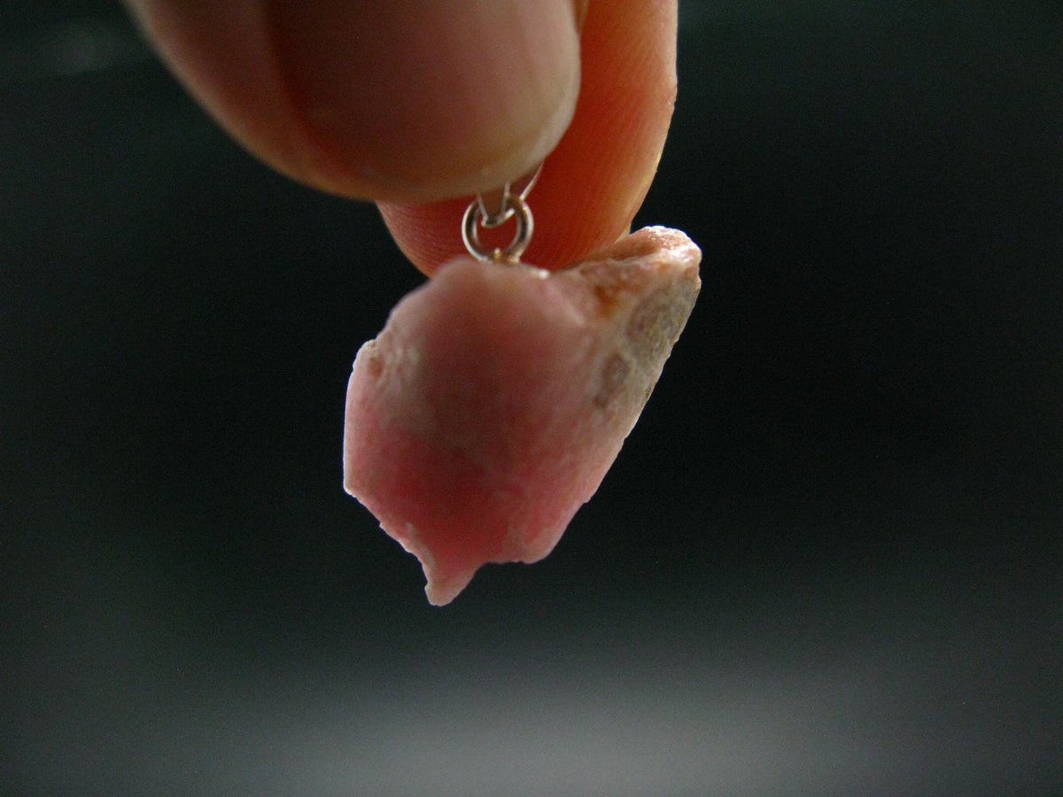 Rare Pink Tugtupite Sterling Silver Pendant From Greenland - 0.8" - 1.62 Grams