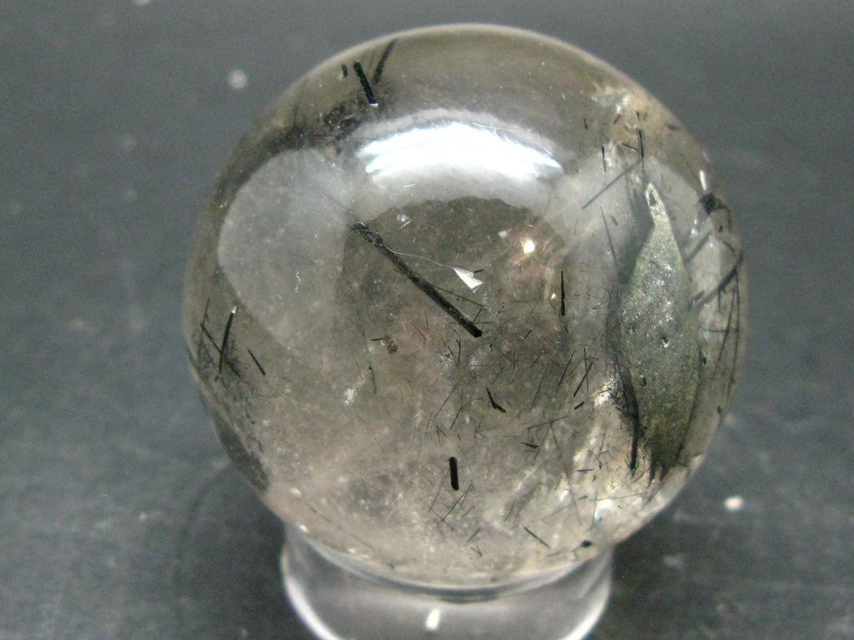Fine Black Tourmaline In Quartz Sphere From Brazil - 1.9"