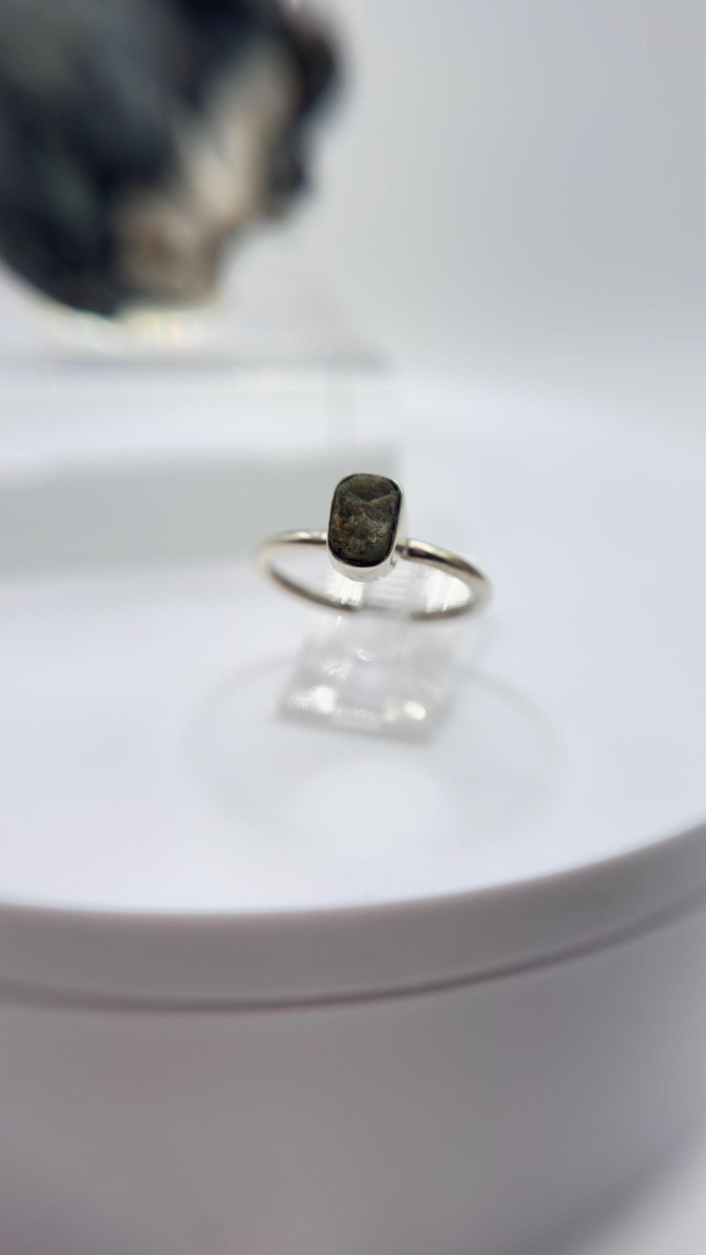 Raw Alexandrite Ring – Color Change Gemstone, June Birthstone, Silver Band (Size 7)