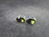 Facetted Moldavite Tektite Stud Earrings in Sterling Silver from Czech Republic - 2.38 Grams