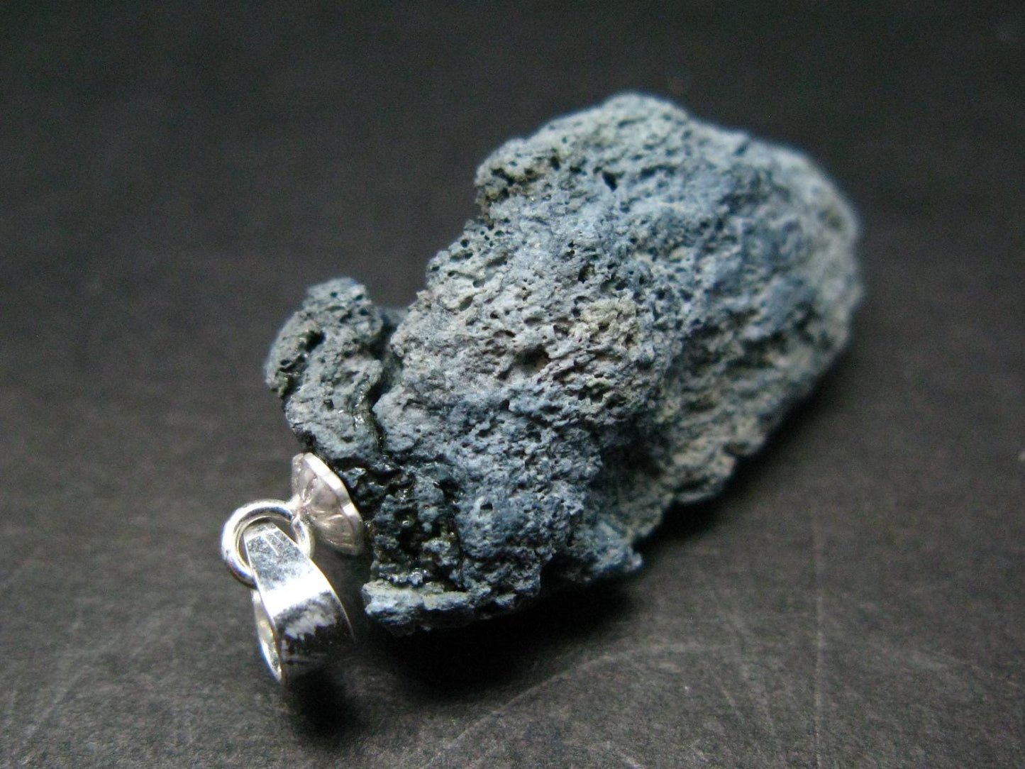 Benitoite Cluster Silver Pendant From California - 1.2" - 2.46 Grams