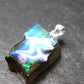 Ammolite Amolite Silver Pendant From Alberta Canada - 0.9" - 2.0 Grams