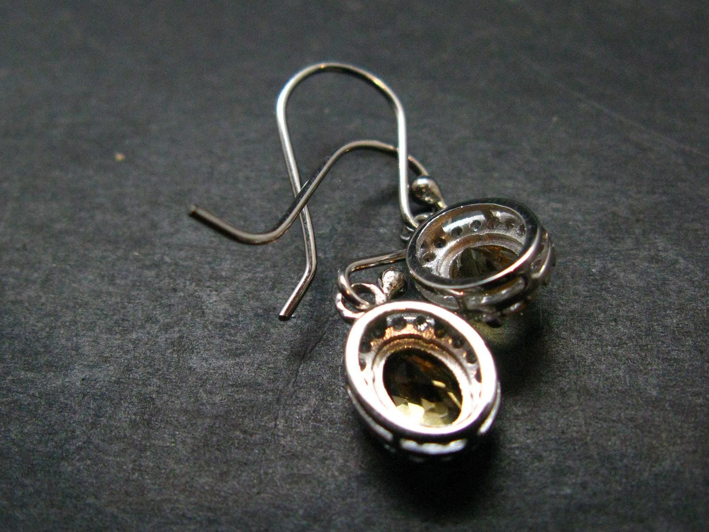 Faceted Golden Yellow Citrine 925 Sterling Silver Drop Earrings - 1.0"