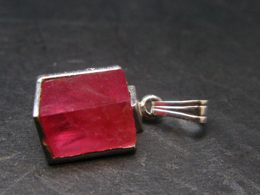 Rhodochrosite Sterling Silver Pendant From Alma Colorado - 0.8" - 2.75 Grams
