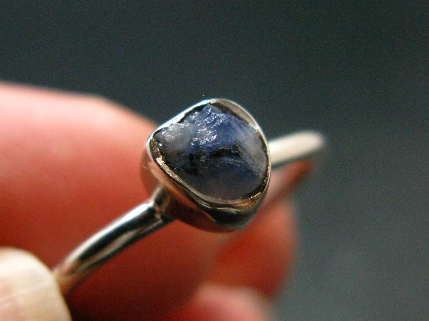 Benitoite Silver Ring From California - Size 8 - 1.86 Grams