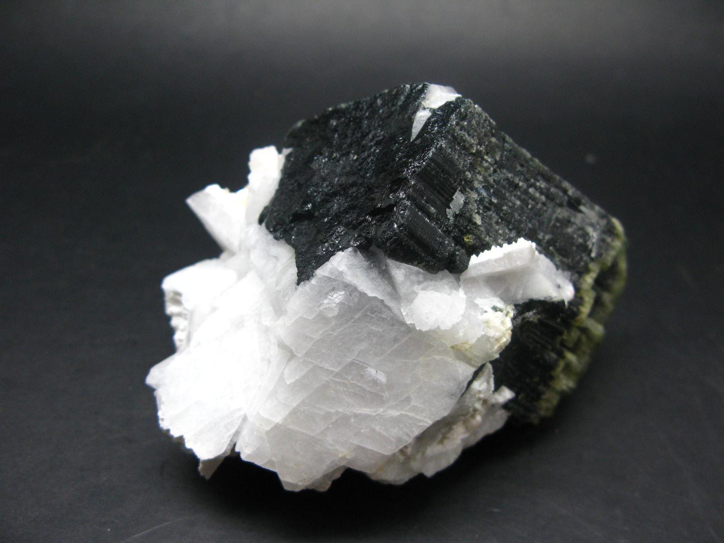 Green Tourmaline (Vanadium Dravite) Crystal on Albite From Tanzania - 3.5" - 416 Grams