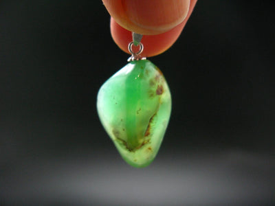 Chrysoprase Silver Pendant From Australia - 1.1" -3.82 Grams