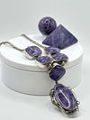 Charoite & Sterling Silver Statement Necklace - 72.87 Grams