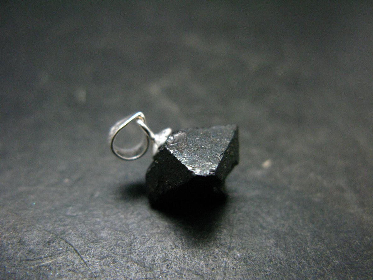 Magnetite Crystal Silver Pendant From Bolivia - 0.6" - 1.79 Grams