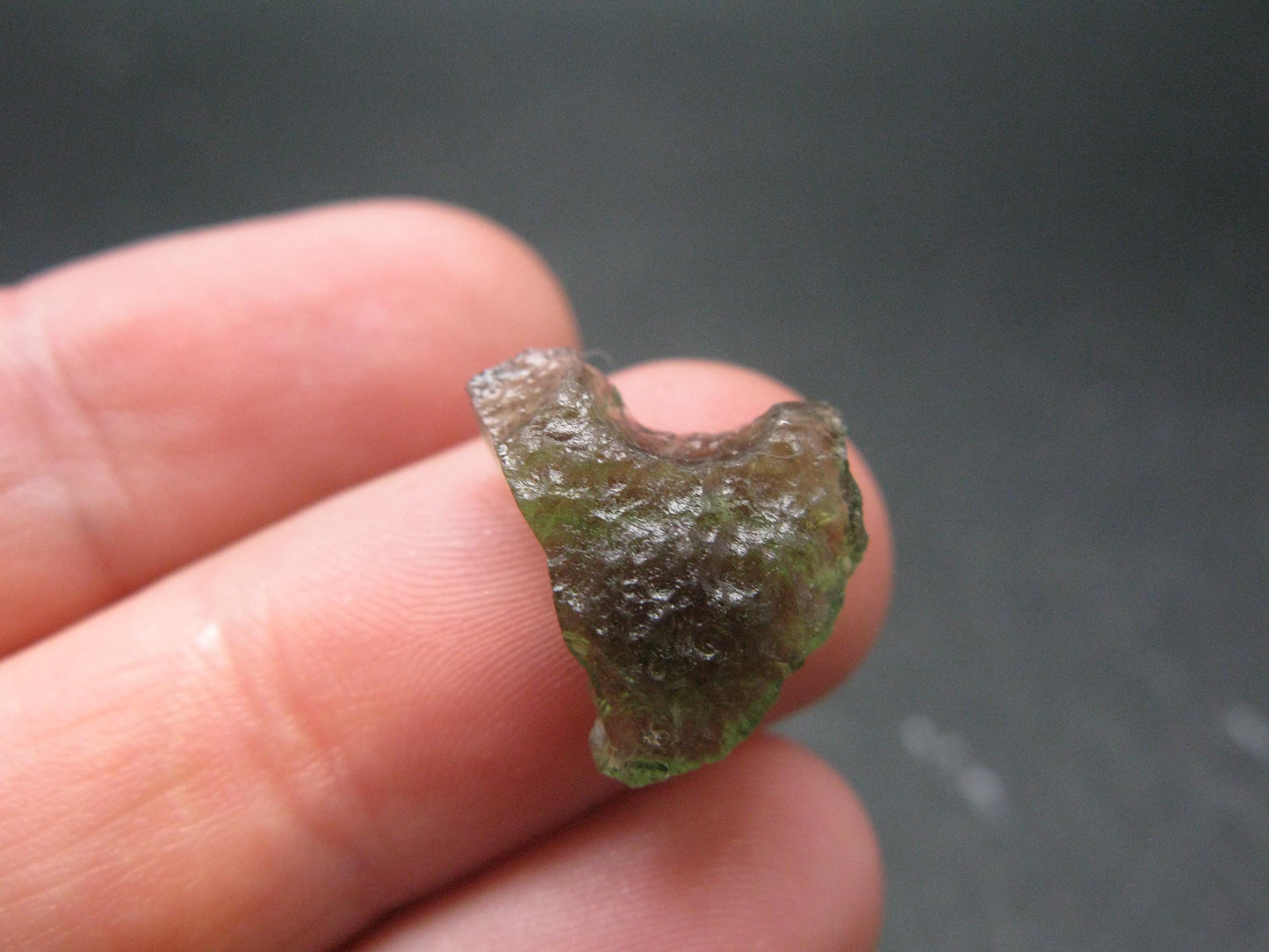Moldavite Tektite Raw Piece from Czech Republic - 0.5" - 4.10 Carats - 0.82 Grams