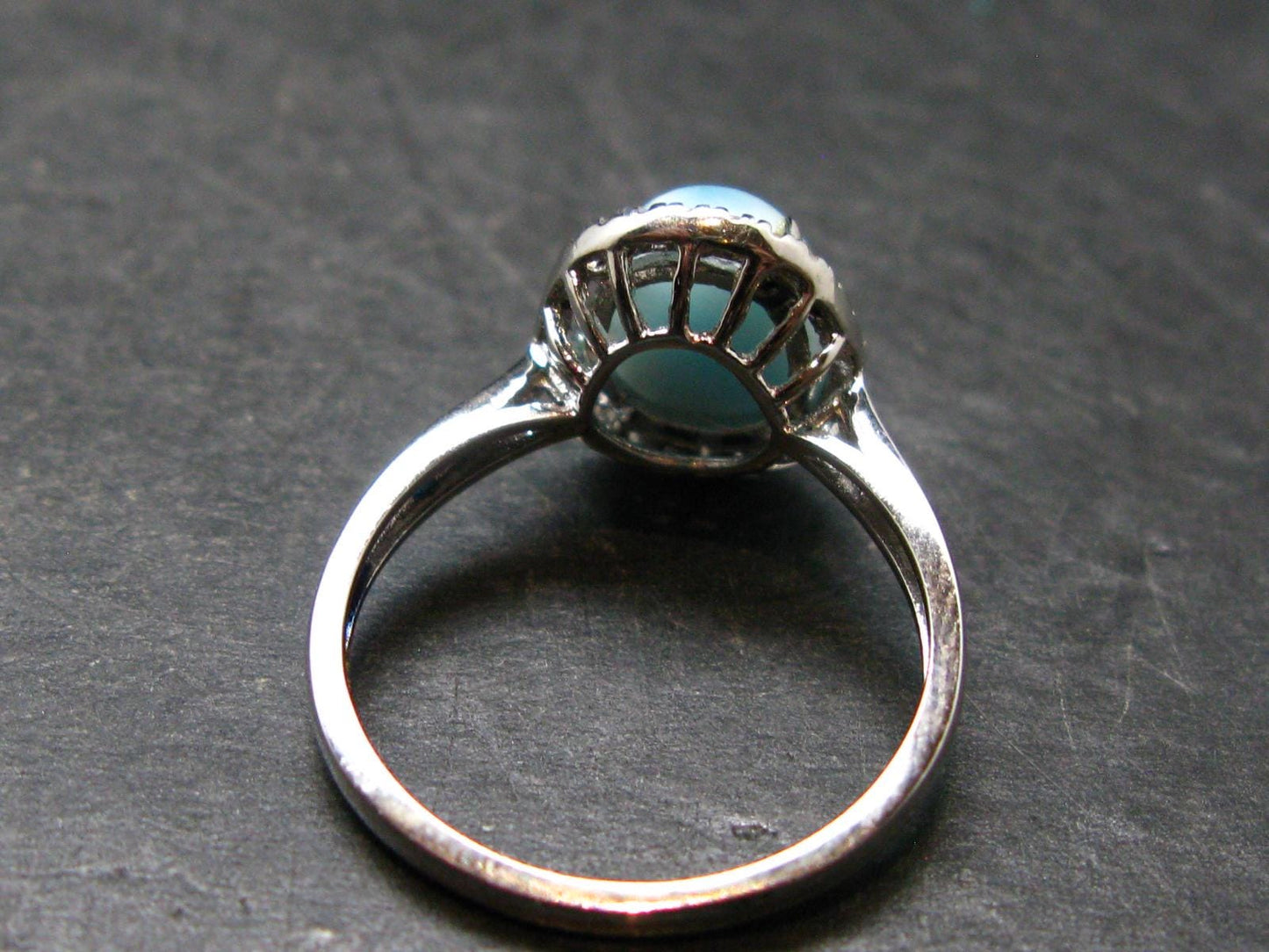 Larimar AAA Quality Sterling Silver Ring - Size 8.5 - 3.12 Grams