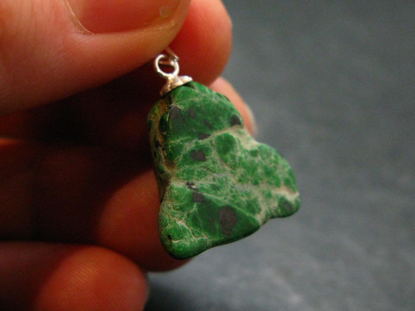 Extremely Rare Natural Maw Sit Sit Crystal Silver Pendant from Myanmar - 1.0" - 4.0 Grams
