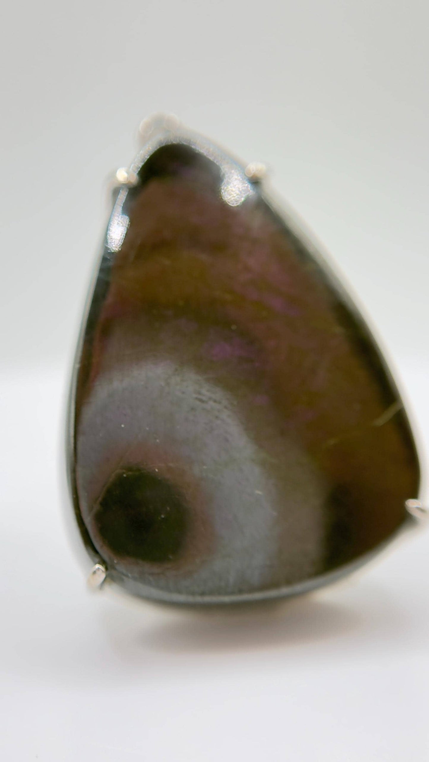 Purpurite Pendant Purple Gemstone Silver Necklace Natural Stone Minimalist Jewelry Gift