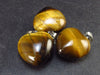 Lot of 3 Tiger Eye Puffed Heart Shape Pendants from Brazil