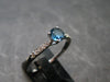 Facetted Blue Topaz Sterling Silver Ring With CZ - 1.65 Grams - Size 9