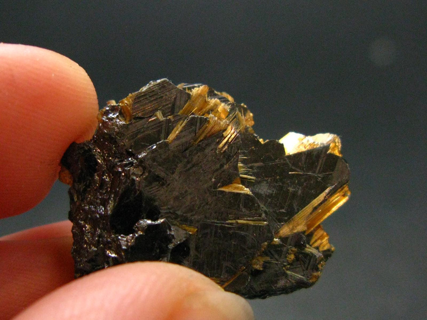 Large Hematite and Rutile Cluster from Brazil - 0.9" - 6.43 Grams