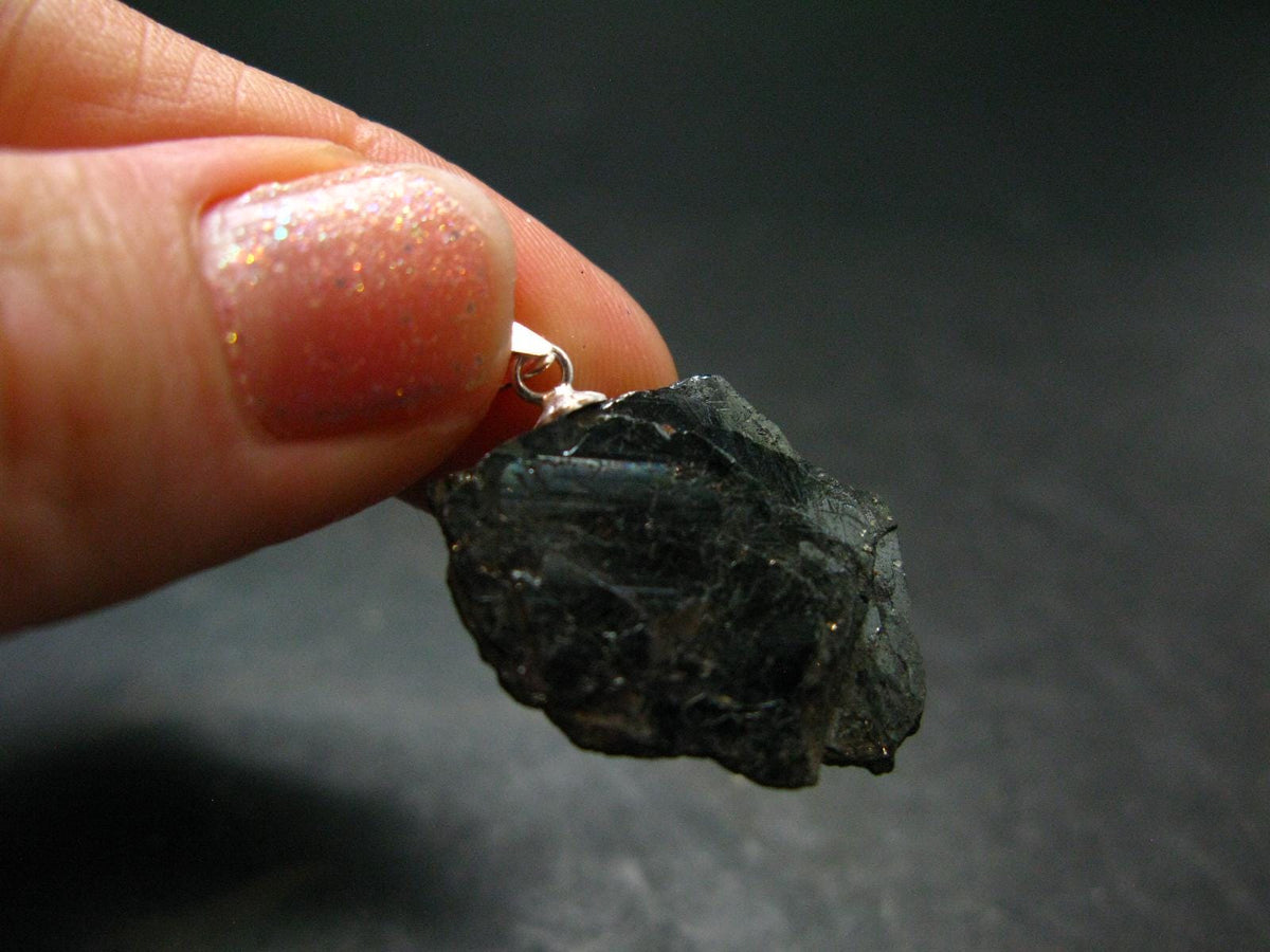 Large Hematite Silver Pendant from Brazil - 1.2" - 5.36 Grams