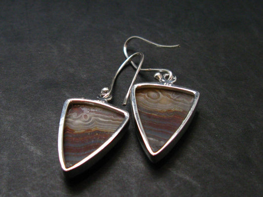 Laguna Lace Agate 925 Silver Earrings - 5.15 Grams