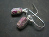 Bixbite Red Emerald Beryl Silver Earrings From Utah USA - 1.1" - 1.98 Grams