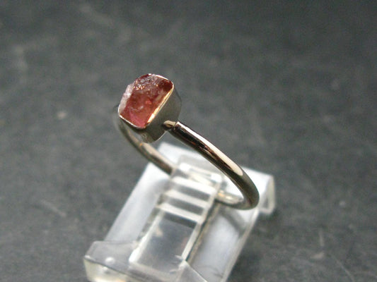 Pezzottaite Crystal Silver Ring From Madagascar - Size 6 - 1.81 Grams