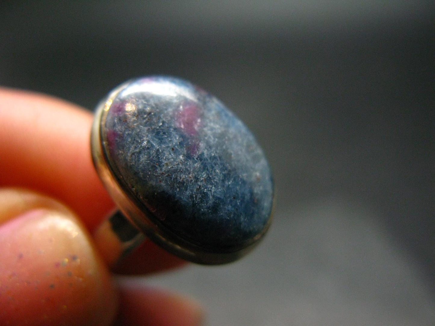 Ruby & Kyanite Silver Ring From India - 5.44 Grams - Size 8