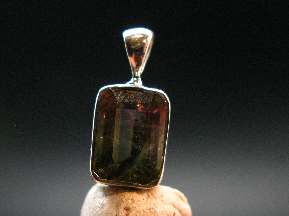 Gem Watermelon Tourmaline Crystal Silver Pendant From Brazil - 0.6" - 1.36 Grams