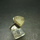 Natural Gem Raw Libyan Desert Glass Tektite Sterling Silver Ring from Libya - Size 9 - 4.9 Grams