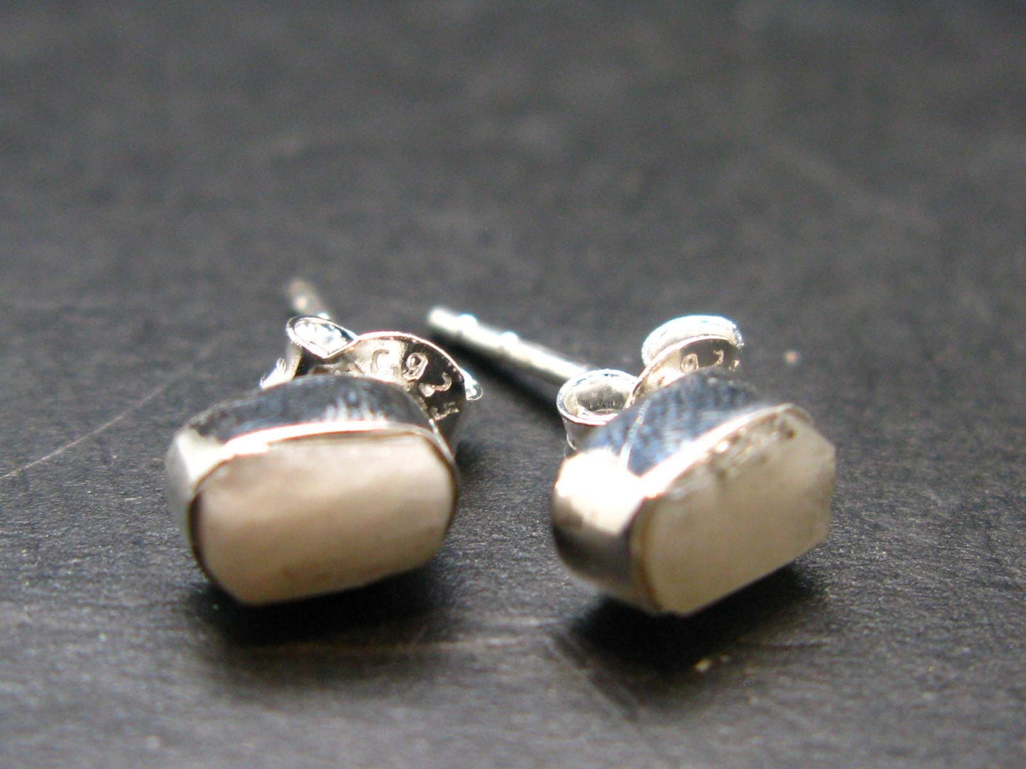 Phenakite Phenacite Sterling Silver Stud Earrings from Nigeria - 1.14 Gram