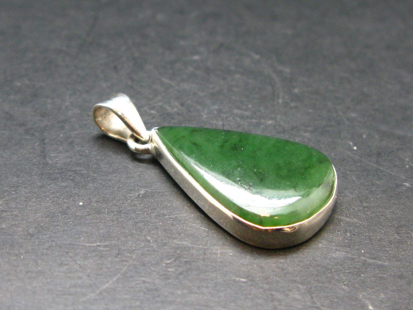 Nephrite Jade Cabochon Pendant From Canada - 1.5" - 6.39 Grams