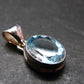 Blue Topaz Sterling Silver Pendant From Brazil - 0.8" - 2.72 Grams