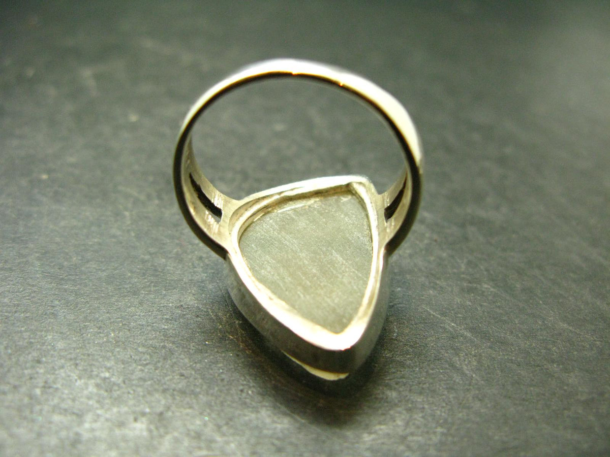 Natural Gem Raw Libyan Desert Glass Tektite Sterling Silver Ring from Libya - Size 9.75 - 9.77 Grams