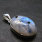 Natural Glow From Inside Moonstone Silver Plated Pendant - 1.2" - 5.77 Grams